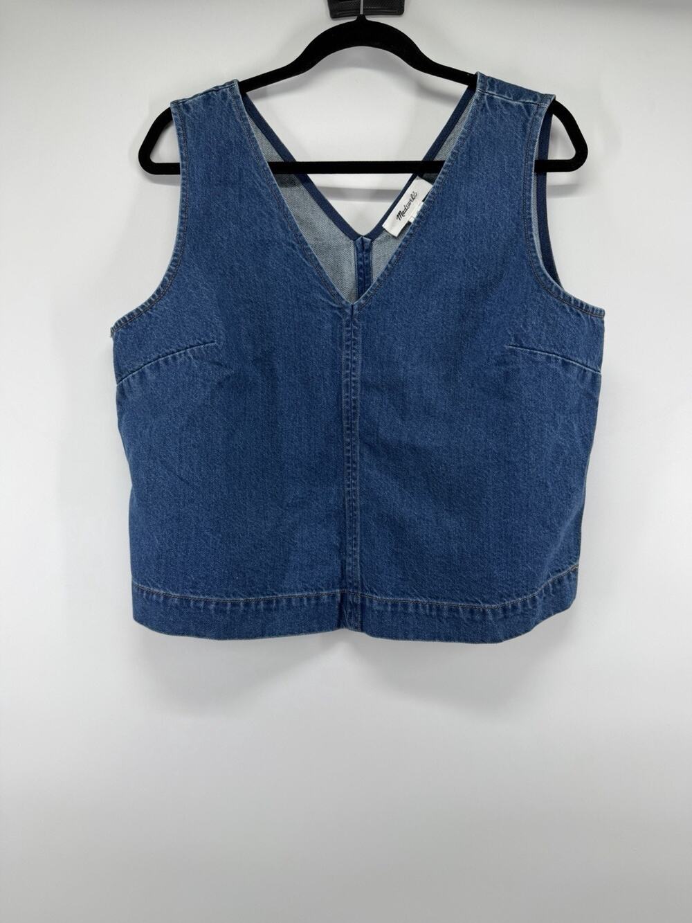 Madewell Denim V-Neck Shell Top Womenโs Size XL NWT